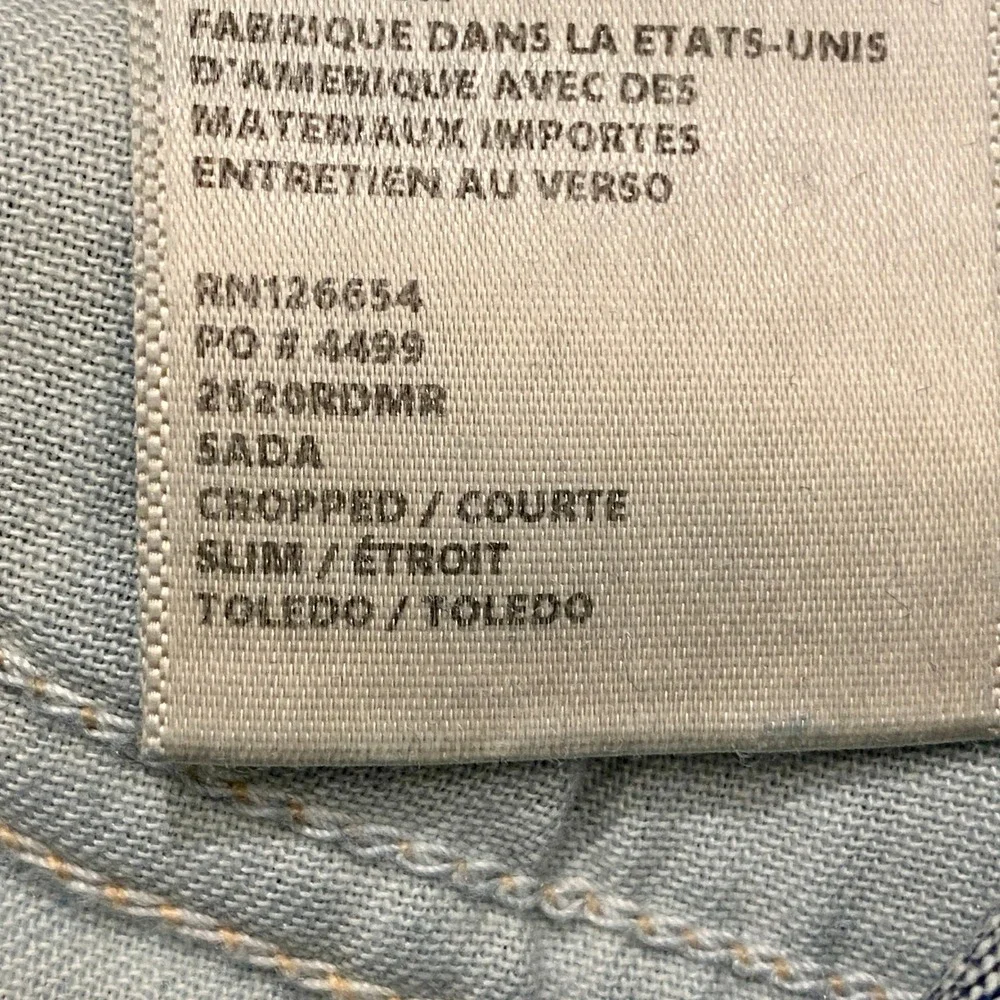 L'AGENCE Sada Cropped Slim Straight Jeans in Toledo Blue 24 French Girl Off Duty